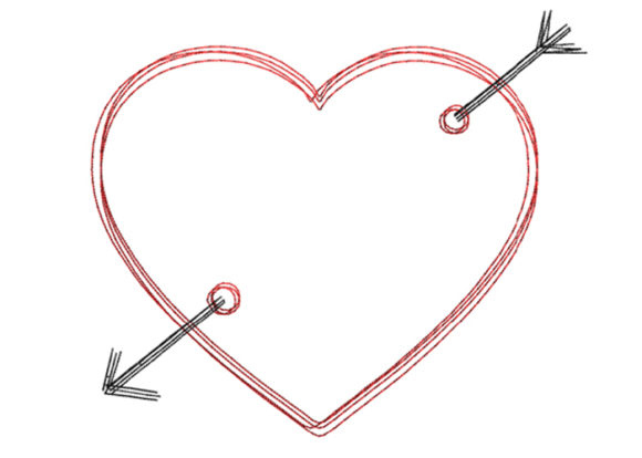 A Professional Review of the Heart Arrow Scribble Stitch Embroidery Design