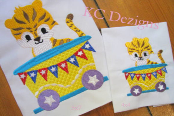 A Seasonally Versatile Machine Embroidery Design: Tiger Sitting in Train
