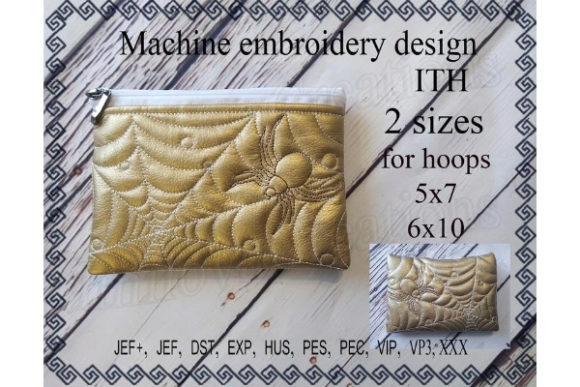 A Spider Design for Your Cosmetic Bag Embroidery Project