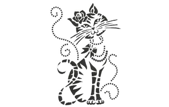 Embroidery Magic: The Elegant Cat 1 Design for Your Next Project