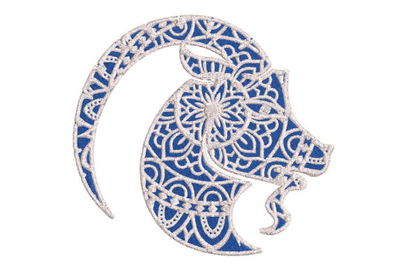 Evaluating the Zodiac Capricorn Mandala Style Embroidery Design