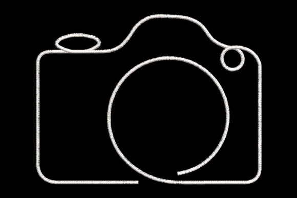 Testing the Minimalistic One Line Camera Embroidery Design